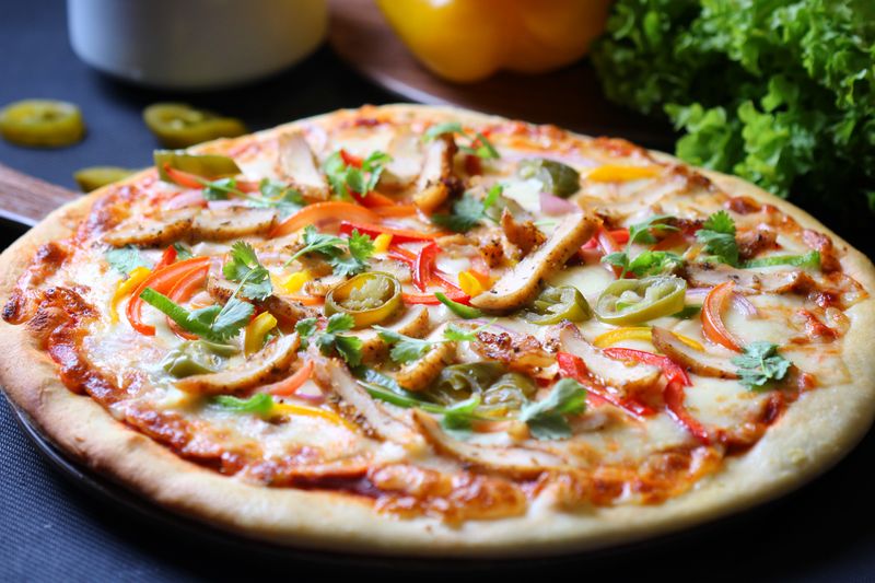 Spicy Diablo pizza with hot peppers and nduja sausage