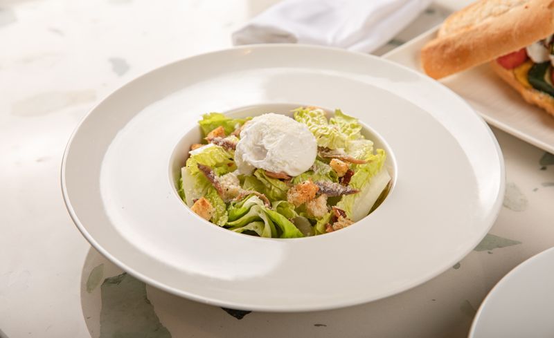 Classic Caesar salad with Parmesan croutons