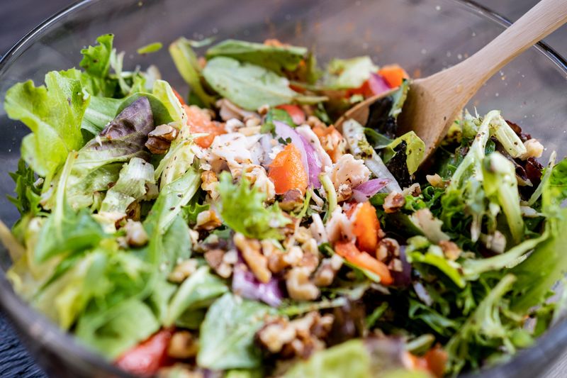Arugula pear walnut salad with gorgonzola